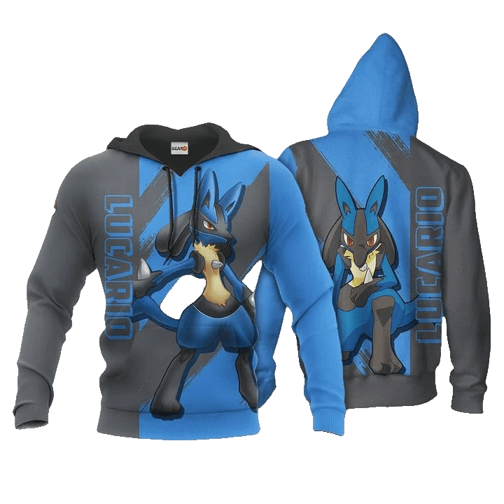 Lucario Anime Manga Pokemon For Men And Women 3d Hoodie Zip Hoodie Moonbestprint