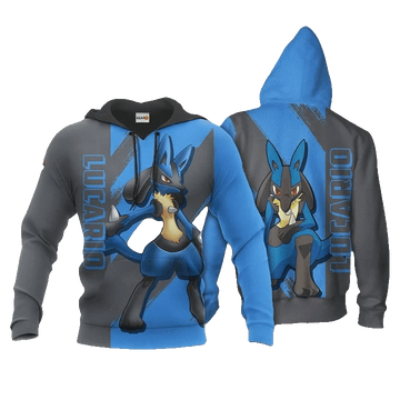 Lucario Anime Manga Pokemon For Men And Women 3d Hoodie Zip Hoodie Moonbestprint