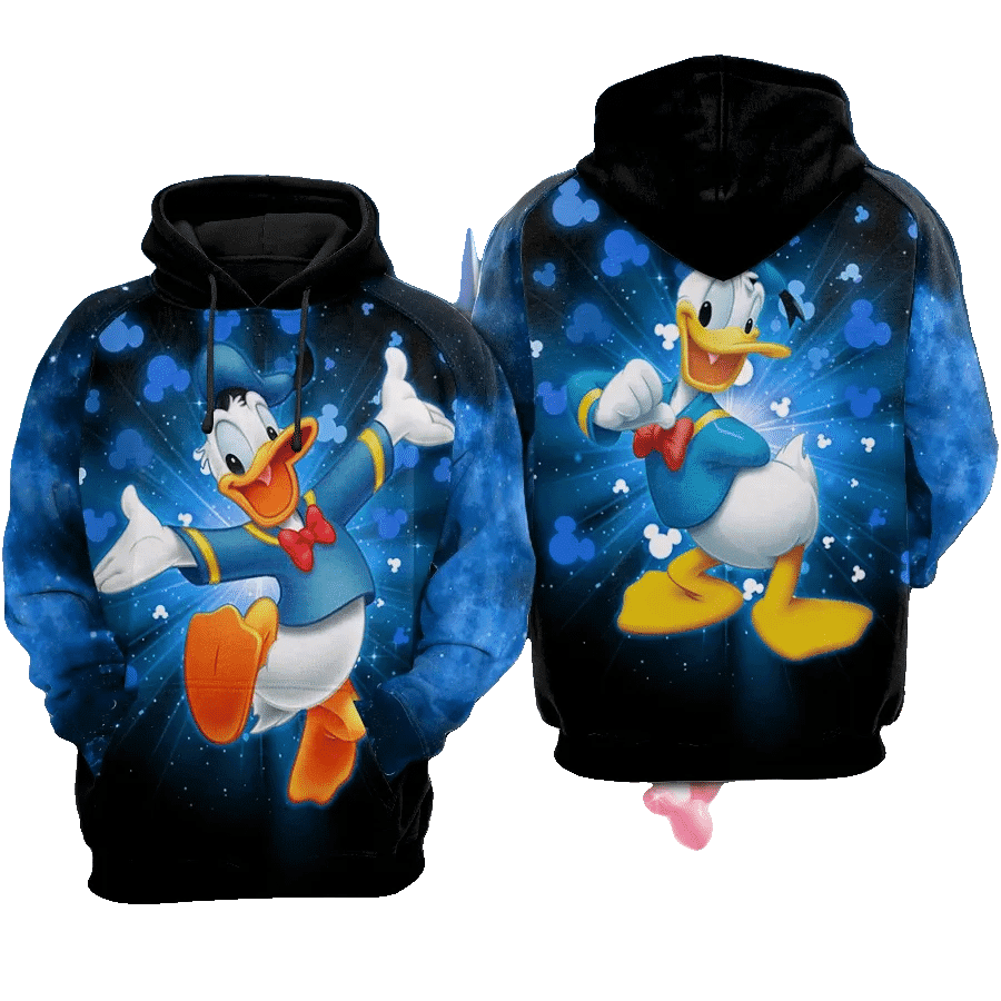 Donald Duck Bling Mickey Mouse Disney Cartoon 504 Fan Gift Stylist Unisex Cartoon Graphic Outfits Aop Hoodie Moonbestprint