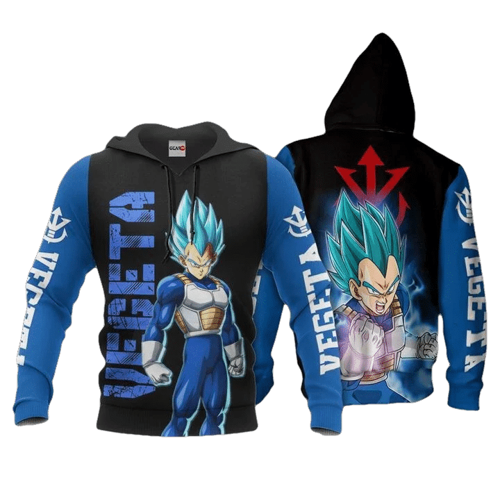 Dbz Vegeta Saiyan Blue Dragon Ball Anime Manga For Men And Women 3d Hoodie Zip Hoodie Moonbestprint
