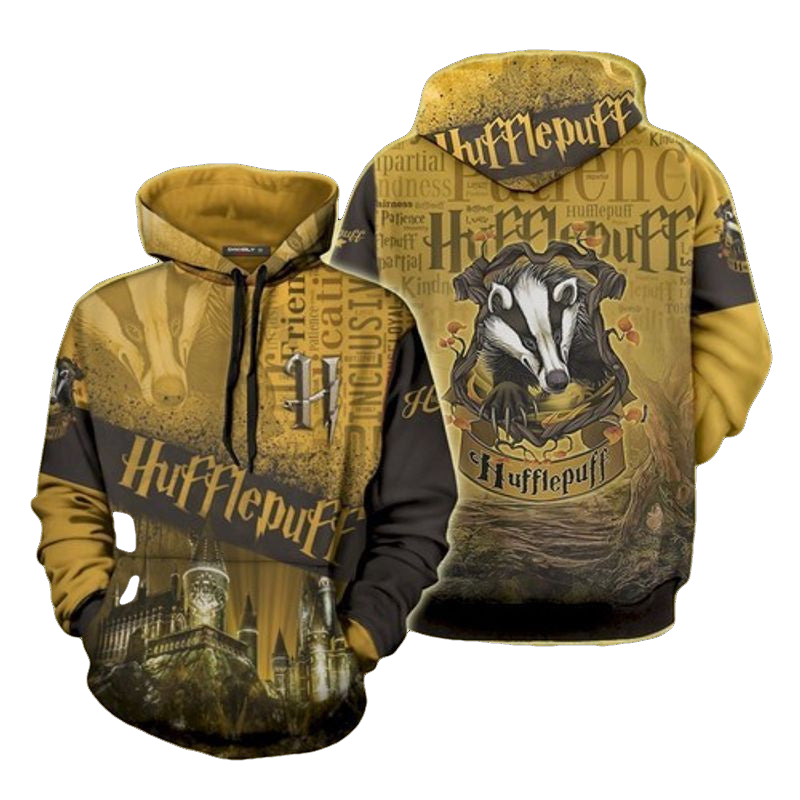 Hufflepuff Logo Harry Potter Houses 3d Hoodie Moonbestprint
