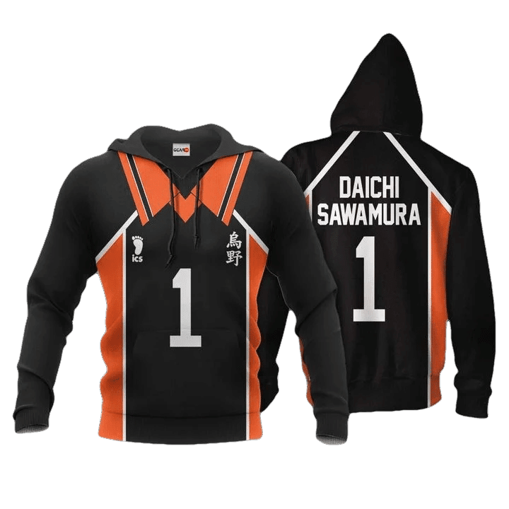 Karasuno Daichi Sawamura Anime Manga Haikyuu Number 1 For Men And Women 3d Hoodie Zip Hoodie Moonbestprint