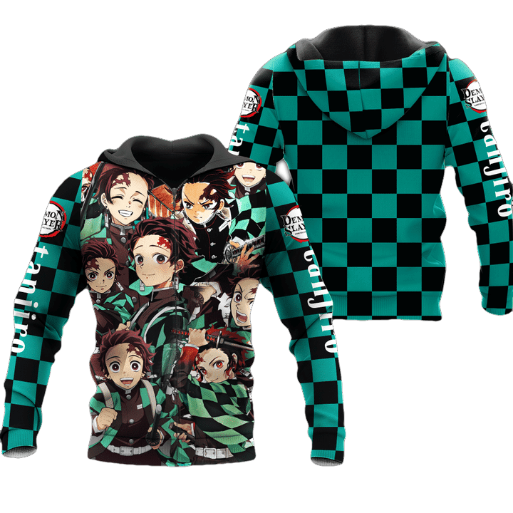 Tanjiro Zip Demon Slayers Anime Manga For Men And Women 3d Hoodie Zip Hoodie Moonbestprint