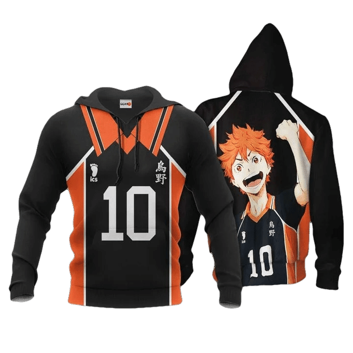 Shoyo Hinata Karasuno Anime Manga Haikyuu Number 10 For Men And Women 3d Hoodie Zip Hoodie Moonbestprint
