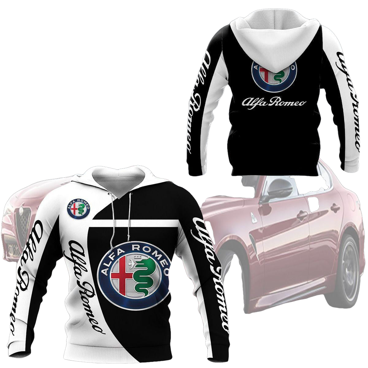 Alfa Romeo Shirt Fan Gift 190, Stylist Unisex 3d Hoodie Zip Hoodie Moonbestprint