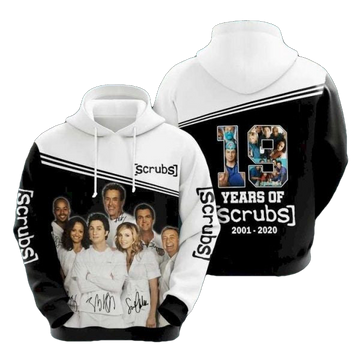 19 Years Of Scrubs 2001 2020 Pullover And Zippered Hoodies Custom 3d Graphic Printed 3d Hoodie Moonbestprint