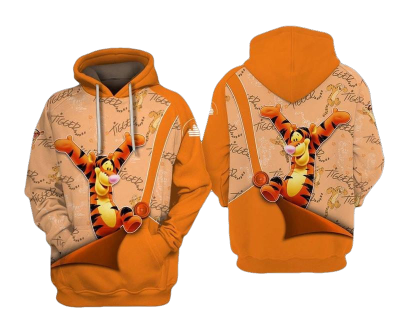 Disney Cartoon Fan Gift, Winnie-the-pooh Disney, Tigger Disney All Over Print Hoodie, Zip Hoodie Moonbestprint