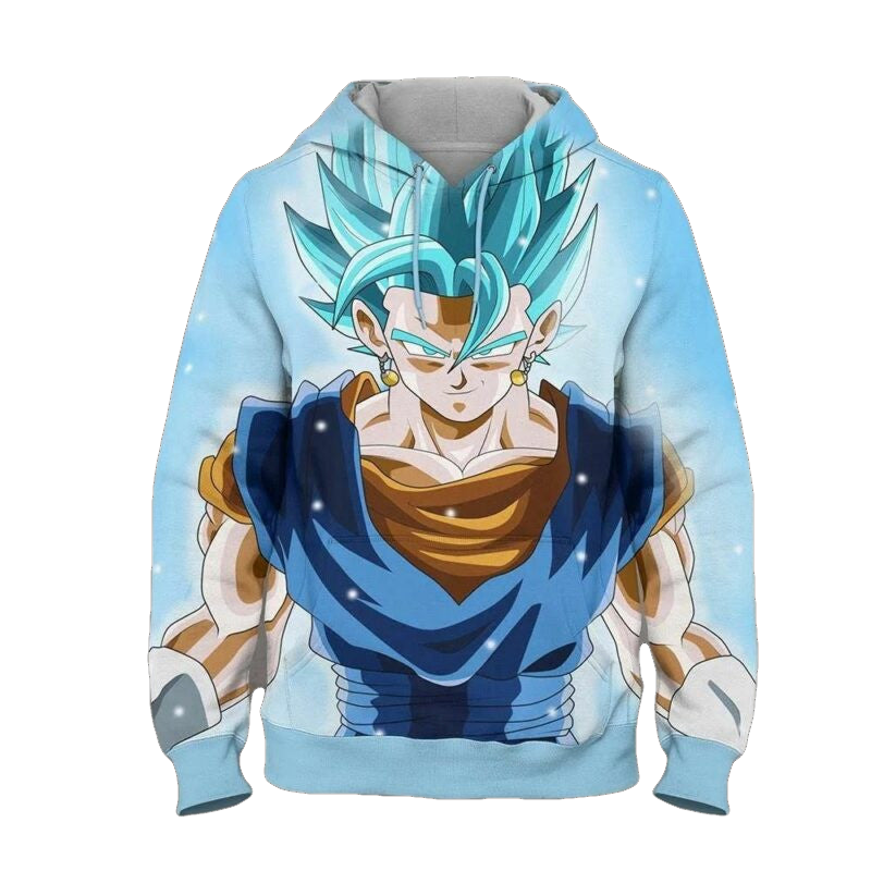 Goku Blue Saiyan Cartoon Dragon Ball Anime Manga 9 Over Print 3d Hoodie Zip Hoodie Moonbestprint
