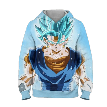 Goku Blue Saiyan Cartoon Dragon Ball Anime Manga 9 Over Print 3d Hoodie Zip Hoodie Moonbestprint