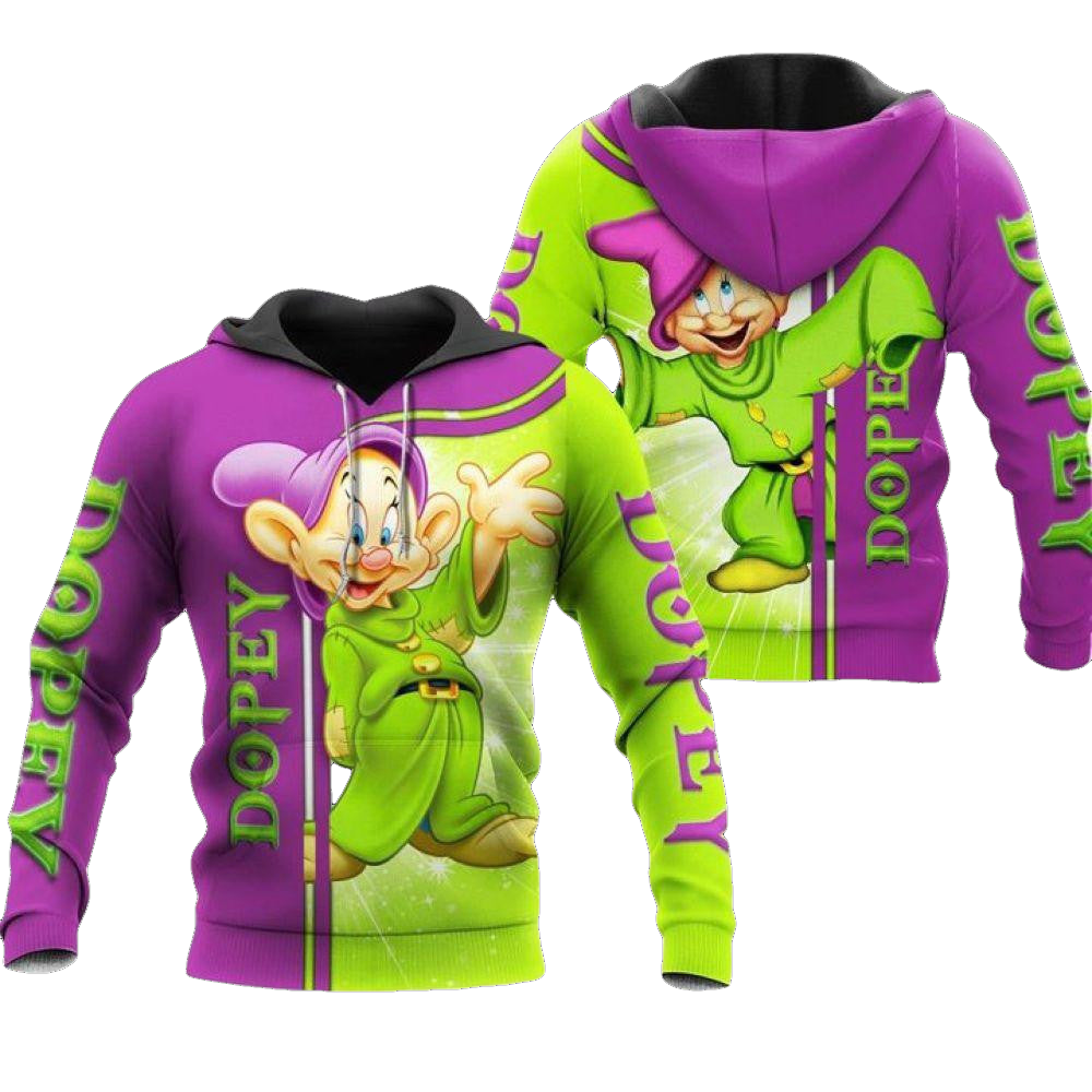 Funny Dopey Dwarf Fan Gift, Dopey Dwarf Snow White All Over Print Hoodie Moonbestprint