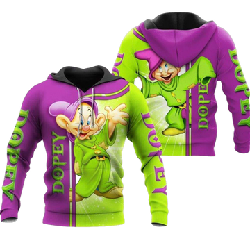 Funny Dopey Dwarf Fan Gift, Dopey Dwarf Snow White All Over Print Hoodie Moonbestprint
