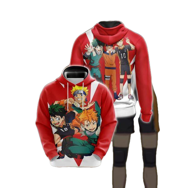 My Hero Academia X Naruto X Haikyuu Anime 2k612 Lover Gift ,my Hero Academia X Naruto X Haikyuu All Over Print 3d Hoodie Moonbestprint
