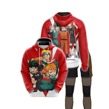 My Hero Academia X Naruto X Haikyuu Anime 2k612 Lover Gift ,my Hero Academia X Naruto X Haikyuu All Over Print 3d Hoodie Moonbestprint
