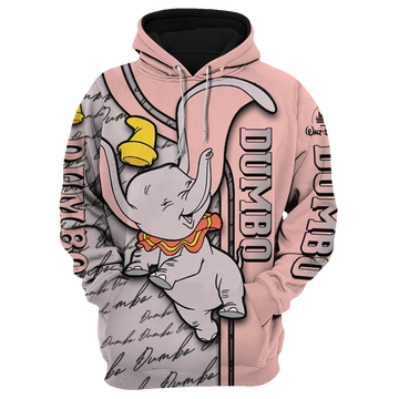 Dumbo Elephant Disney Fan Gift, Dumbo Elephant Gift, Stylist Unisex Cartoon Graphic Outfits Aop Hoodie, Zip Hoodie Moonbestprint