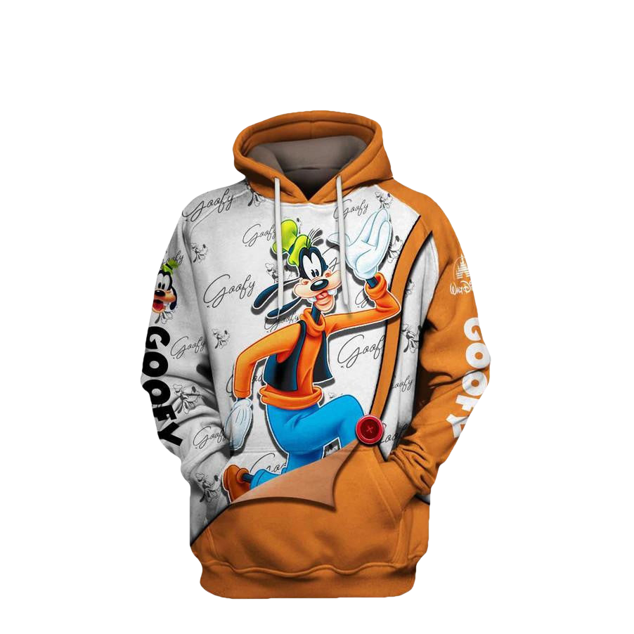 Lovely Goofy Disney Cartoon, Goofy Signature Ver104 All Over Print Hoodie Moonbestprint