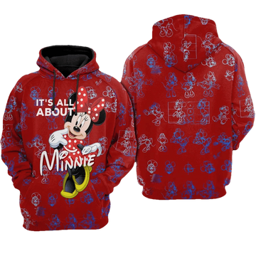 It's All About Minnie Mouse Comics Disney 499 Fan Gift Stylist Unisex Cartoon Graphic Outfits Aop Hoodie Moonbestprint