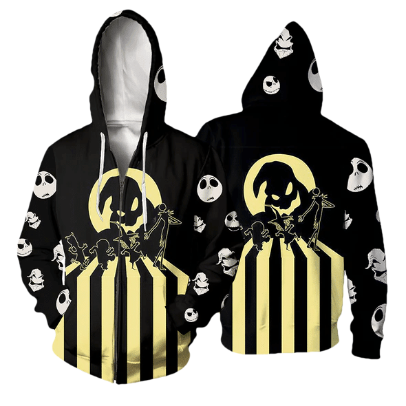 Jack Skellington The Nightmare Before Christmas 124 Fan Gift Stylist Unisex Cartoon Graphic Outfits Aop Hoodie, Zip Hoodie Moonbestprint
