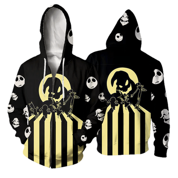 Jack Skellington The Nightmare Before Christmas 124 Fan Gift Stylist Unisex Cartoon Graphic Outfits Aop Hoodie, Zip Hoodie Moonbestprint