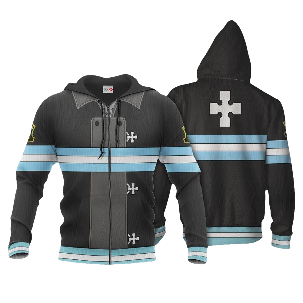 Company 5 Fire Force Uniform Anime 3k306 Fan Gift Stylist Unisex Cartoon 3d Hoodie Zip Hoodie Moonbestprint