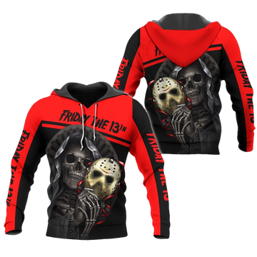 Friday The 13th Jason Voorhees, Skull Hold Jason Voorhees Ver20 All Over Print Hoodie, Zip Hoodie Moonbestprint