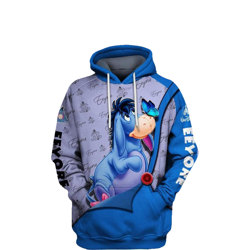 Adorable Eeyore Winnie The Pooh, Cute Eeyore Ver33 All Over Print Hoodie Moonbestprint