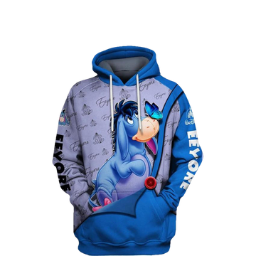 Adorable Eeyore Winnie The Pooh, Cute Eeyore Ver33 All Over Print Hoodie Moonbestprint
