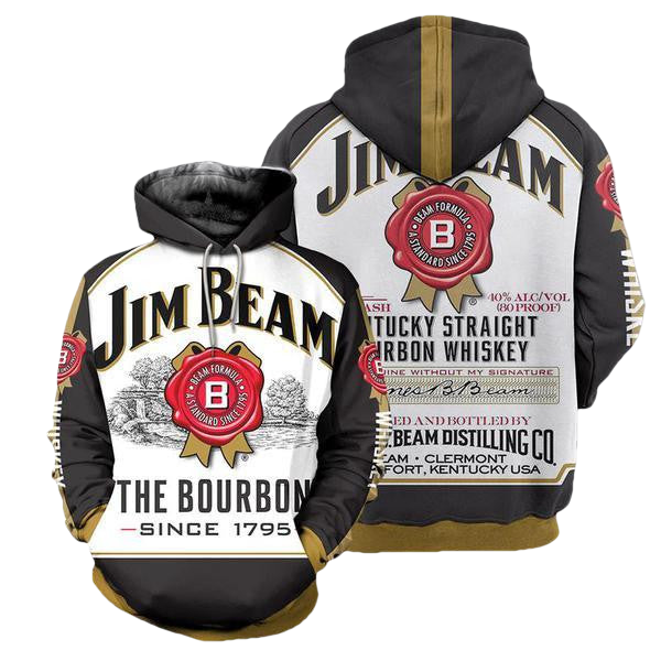 Vintage Jim Beam Hoodie, Gift For Fan 3d All Over Print Shirt Hoodie Moonbestprint