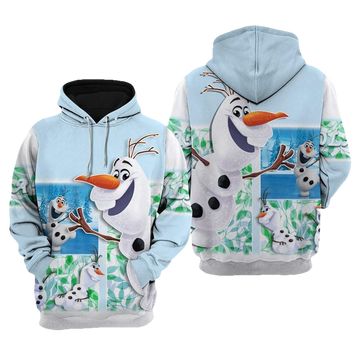 Disney Cartoon Fan Gift, Funny Olaf Frozen All Over Print Hoodie, Zip Hoodie Moonbestprint