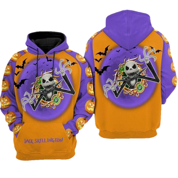 Disney Jack Skellington Halloween Theme Pumpkin Pattern 3d Hoodie Zip Hoodie Moonbestprint