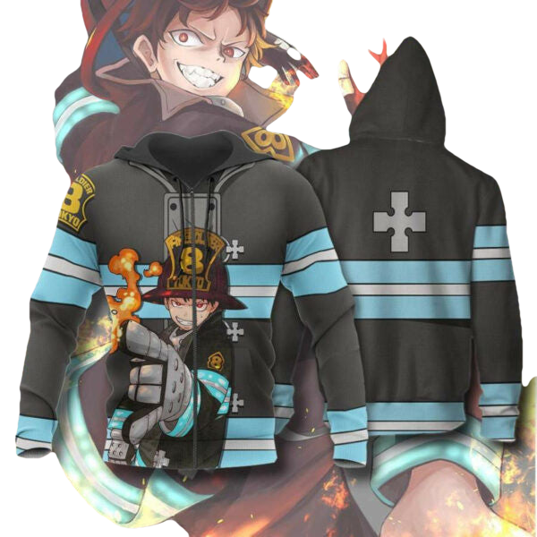 Shinra Kusakabe Fire Force Anime 2k959 Fan Gift Stylist Unisex Cartoon 3d Hoodie Zip Hoodie 2787 Moonbestprint