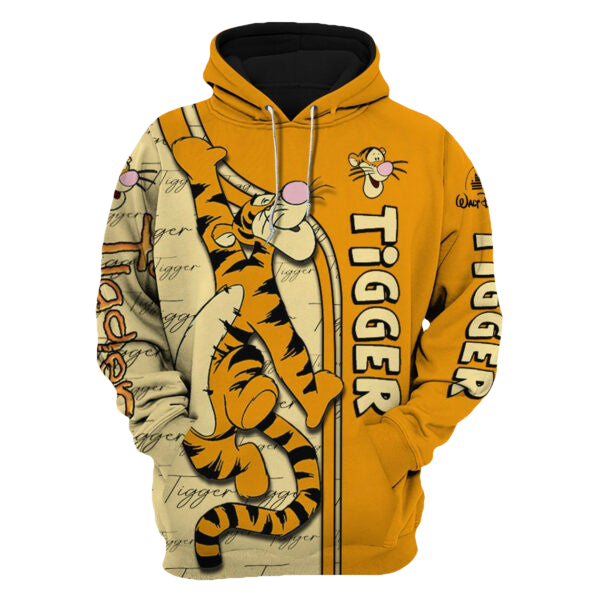 Tigger The Tiger Disney Fan Gift, Tigger The Tiger Gift, Stylist Unisex Cartoon Graphic Outfits Aop Hoodie, Zip Hoodie 2058 Moonbestprint