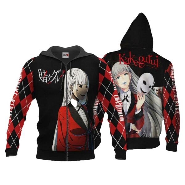 Ririka Momobami Kakegurui Anime 3k466 Fan Gift Stylist Unisex Cartoon 3d Hoodie Zip Hoodie 1872 Moonbestprint