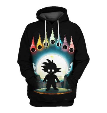 Kid Goku Multicolor 7 Dragon Balls Black Hoodie Goku 3d Hoodie Zip Hoodie Moonbestprint