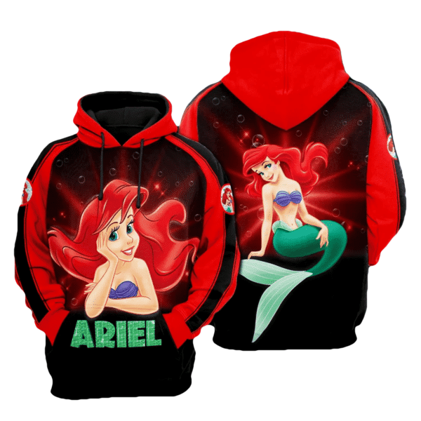 Ariel Princess Disney Cartoon 513 Fan Gift Stylist Unisex Cartoon Graphic Outfits Aop Hoodie 1326 Moonbestprint