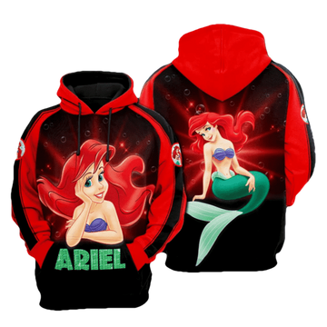 Ariel Princess Disney Cartoon 513 Fan Gift Stylist Unisex Cartoon Graphic Outfits Aop Hoodie 1326 Moonbestprint