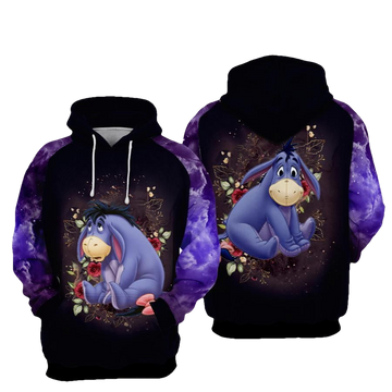 Eeyore And Flowers Cartoon Winnie The Pooh Over Print 3d Hoodie Zip Hoodie 113 Moonbestprint