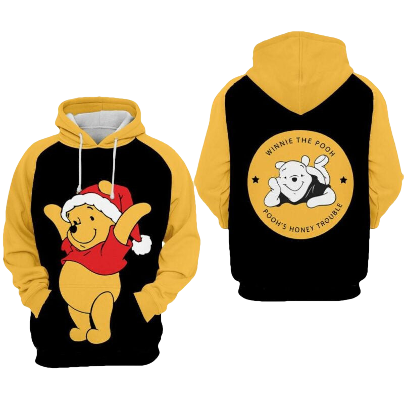 Winnie The Pooh Pooh's Honey Trouble Over Print 3d Hoodie Zip Hoodie Moonbestprint