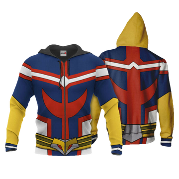 All Might Uniform My Hero Academia Anime 3k71 Fan Gift Stylist Unisex Cartoon 3d Hoodie Zip Hoodie 567 Moonbestprint