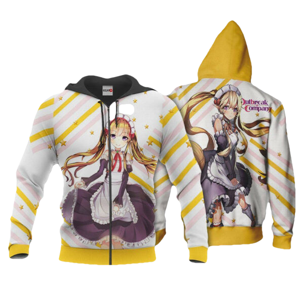 Outbreak Company Myucel Foaran Anime 3k470 Fan Gift Stylist Unisex Cartoon 3d Hoodie Zip Hoodie 2815 Moonbestprint