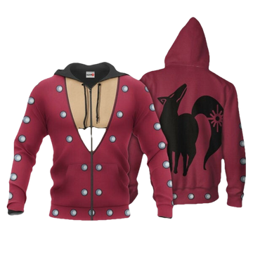 Seven Deadly Sins Ban Uniform Anime 3k266 Fan Gift Stylist Unisex Cartoon 3d Hoodie Zip Hoodie 2839 Moonbestprint