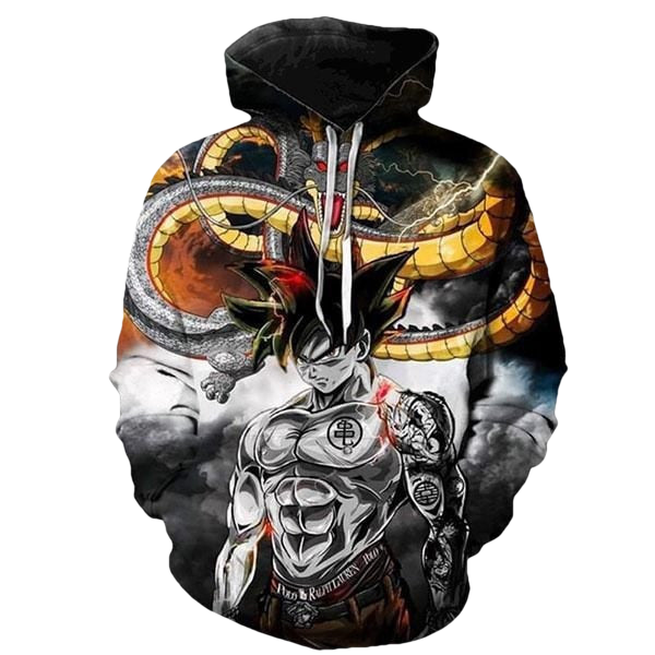 Goku Cartoon Dragon Ball Anime Manga Black 1 Over Print 3d Hoodie Zip Hoodie Moonbestprint
