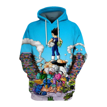 All Kills Of Vegeta Blue Hoodie Dragon Ball 3d Hoodie Zip Hoodie Moonbestprint