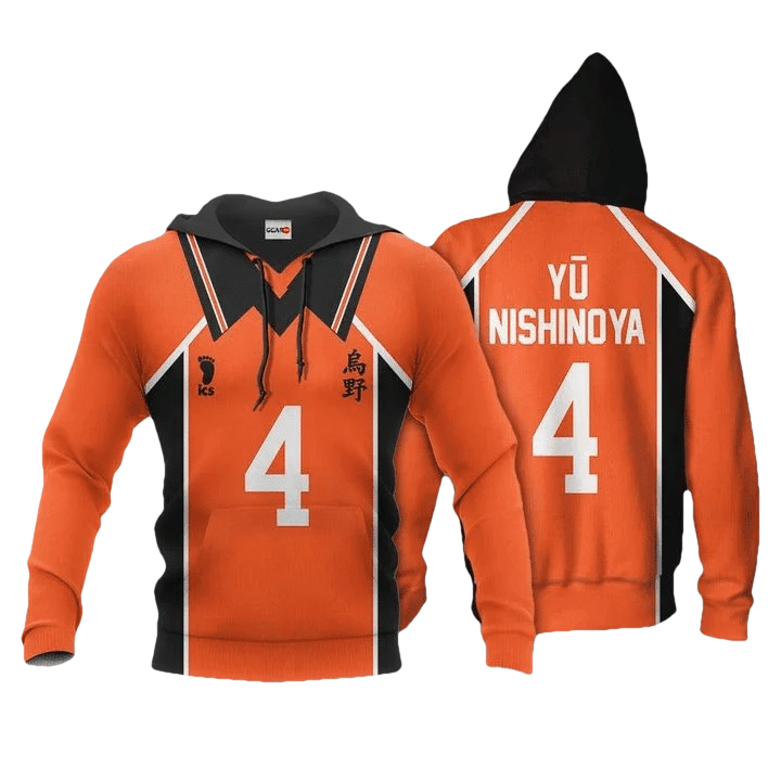 Karasuno Yu Nishinoya Anime Manga Haikyuu Number 4 For Men And Women 3d Hoodie Zip Hoodie Moonbestprint