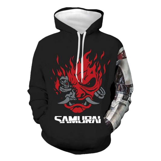 2021 New Cyberpunk 2077 Samurai Over Print 3d Hoodie Zip Hoodie Moonbestprint