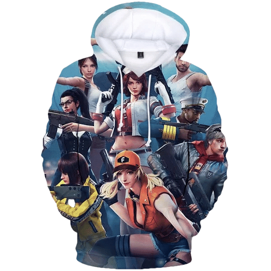 2021 New 3d Hoodie Pullovers Free Fire Game Men's 3d Hoodie Moonbestprint