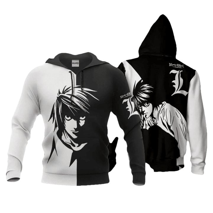 L Lawliet Anime Manga Death Note For Men And Women 3d Hoodie Zip Hoodie Moonbestprint