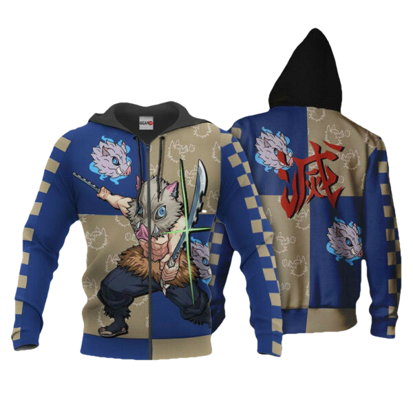 Demon Slayer Inosuke Anime 2k838 Fan Gift Stylist Unisex Cartoon 3d Hoodie Zip Hoodie 1536 Moonbestprint