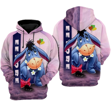 Eeyore Cartoon Winnie The Pooh Movie Disney Over Print 3d Hoodie Zip Hoodie Moonbestprint