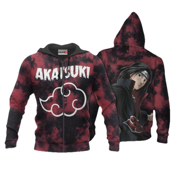 Akatsuki Itachi Uchiha Tie Dye Style Naruto Anime 1k388 Fan Gift Stylist Unisex Cartoon Graphic Outfits Aop 3d Hoodie, Zip Hoodie 237 Moonbestprint