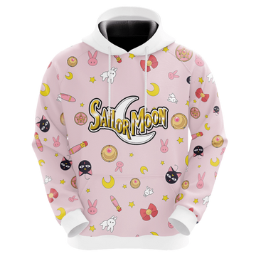 Sailor Moon Hoodie Usagi Tsukino Sailor Moon Items Cute Pink 3d Hoodie Zip Hoodie Moonbestprint